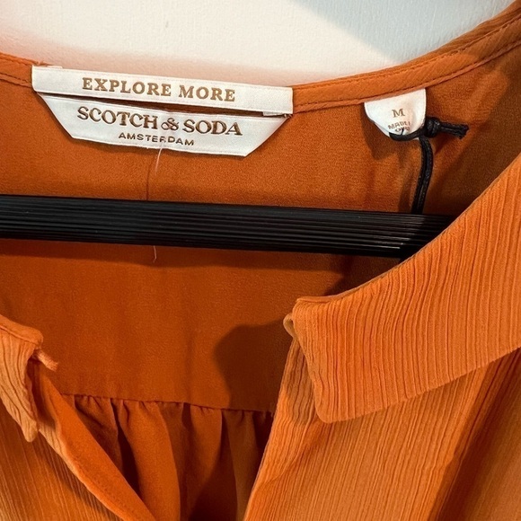 Scotch & Soda Smocked Mini Dress in Pumpkin Spice - Picture 6 of 16